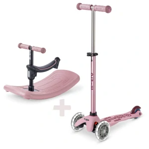 Koloběžka Mini Micro Deluxe Rock & Go LED rose - ZDARMA dopravné a Zdravá láhev! 