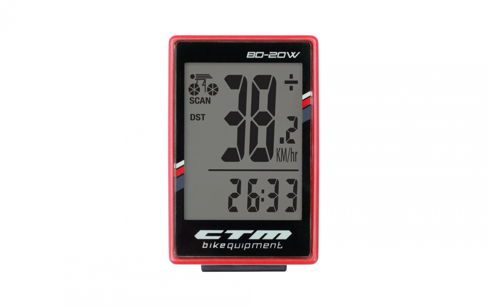 Cyklopočítač CTM, BD-20W, červený