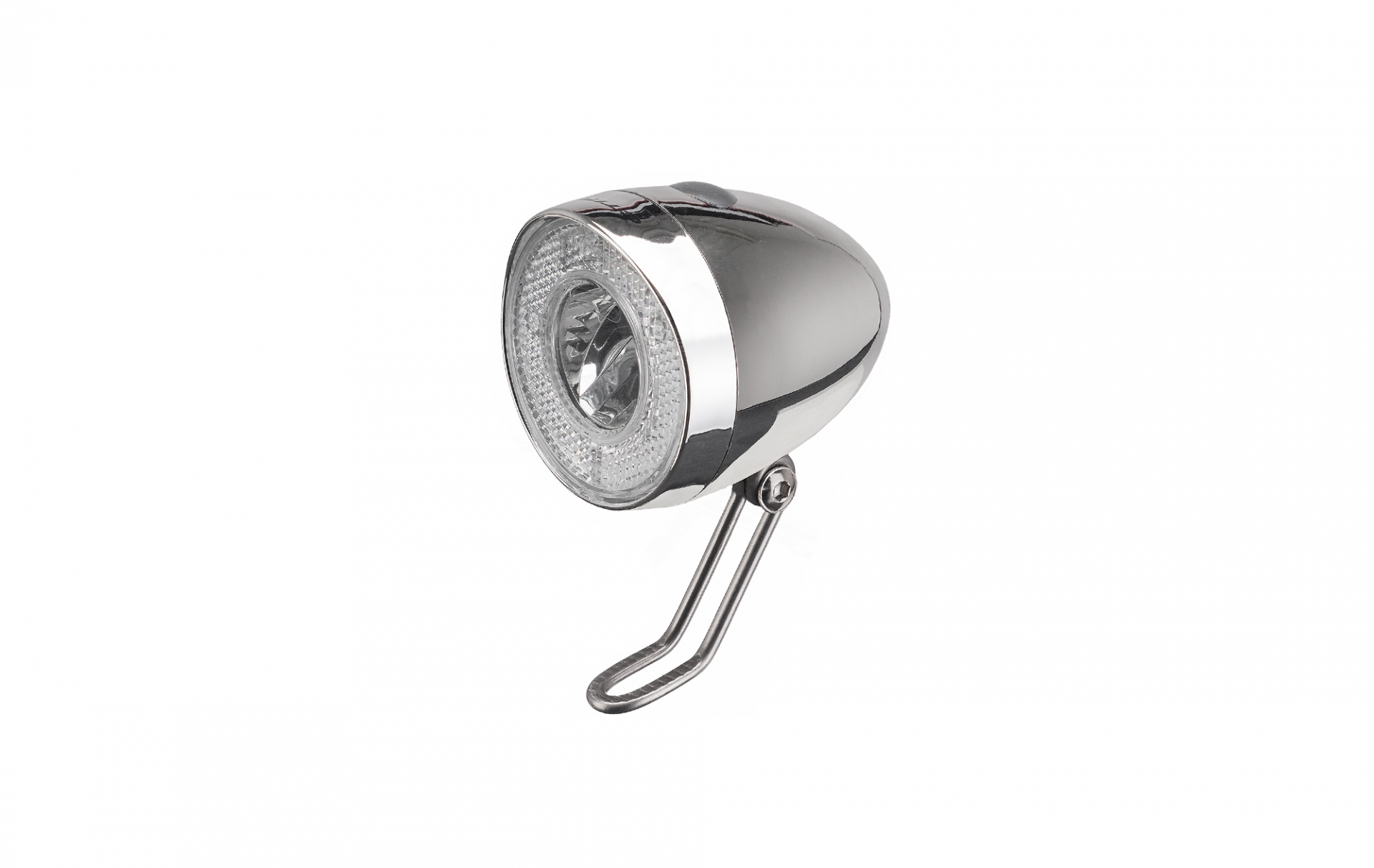 Osvětlení přední CTM Retro I, 1LED, bateriové, stříbrné