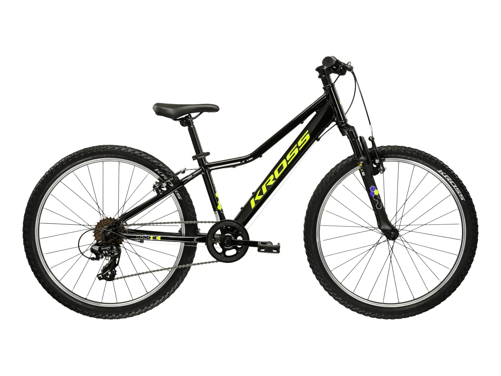 KROSS HEXAGON JR 1.0 2026, pneu 24", barva černá/žlutá - ZDARMA dopravné, odborná montáž, seřízení a sada světel TWINS!