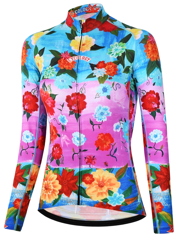 Cyklodres CYCOLOGY Zahara Aqua, dámský, dlouhý rukáv