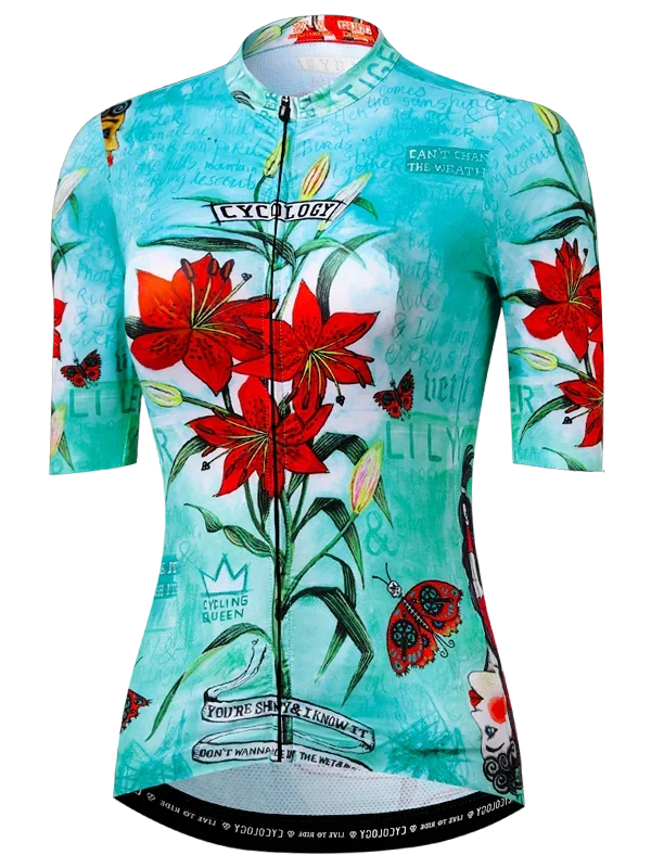 Cyklodres CYCOLOGY Tiger Lily, Aqua, woman, krátký rukáv