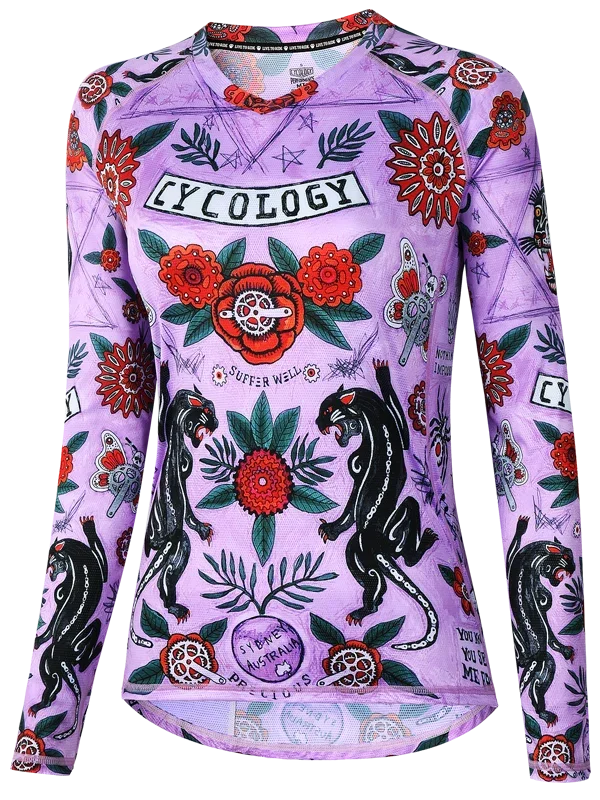 MTB dres CYCOLOGY Ashanti, purple, dámský, dlouhý rukáv