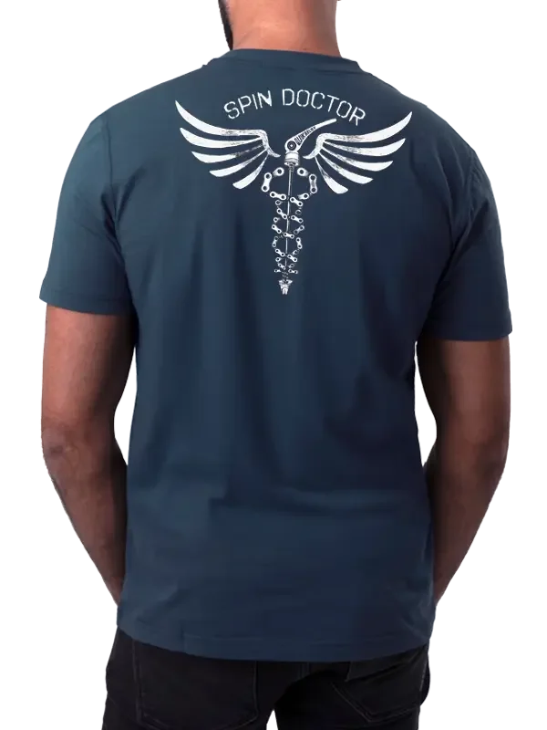 Bavlněné triko CYCOLOGY Spin Doctor, blue, pánské, krátký rukáv