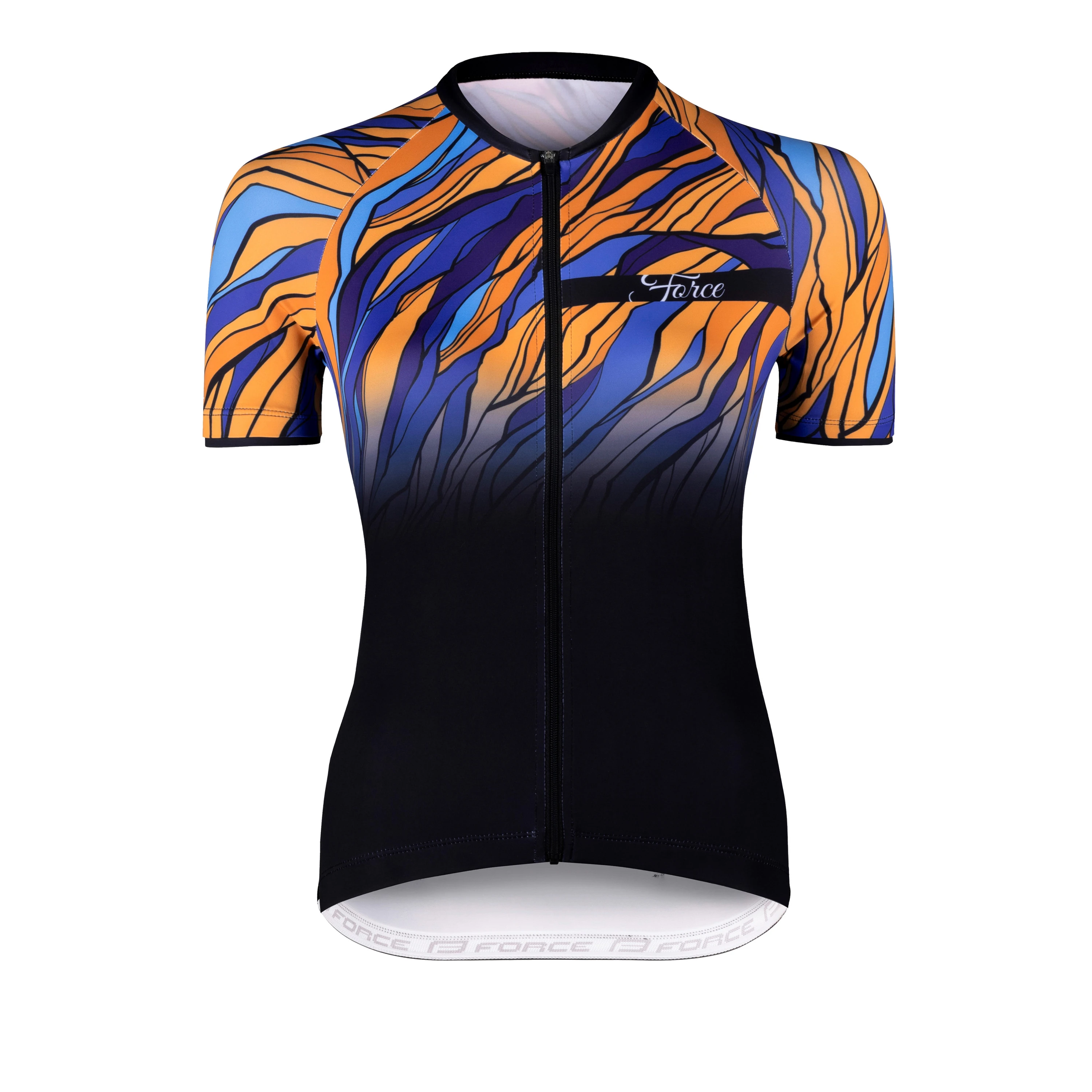 Dres FORCE LIFE UNI, krátký rukáv, černo-modro-oranžový
