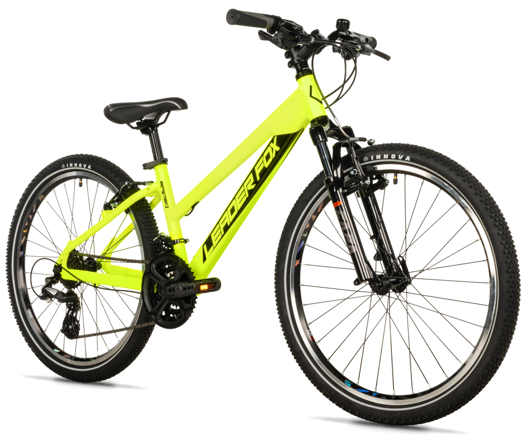 Leader Fox SPIDER dívčí, pneu 24", model 2027, neon yellow- ZDARMA dopravné, odborná montáž, seřízení a sada světel!
