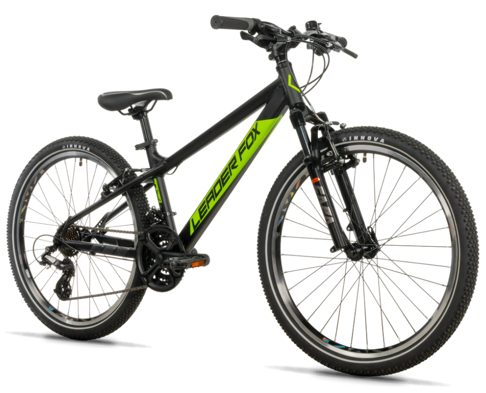 Leader Fox SPIDER chlapecké, pneu 24", model 2027, black matt/green - ZDARMA dopravné, odborná montáž, seřízení a sada světel!