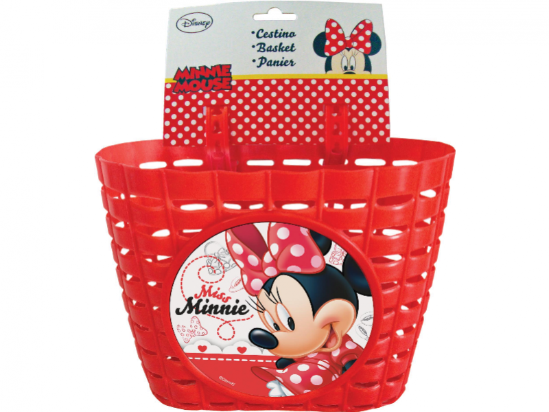 Přední plastový košík Minnie Fashion, červený
