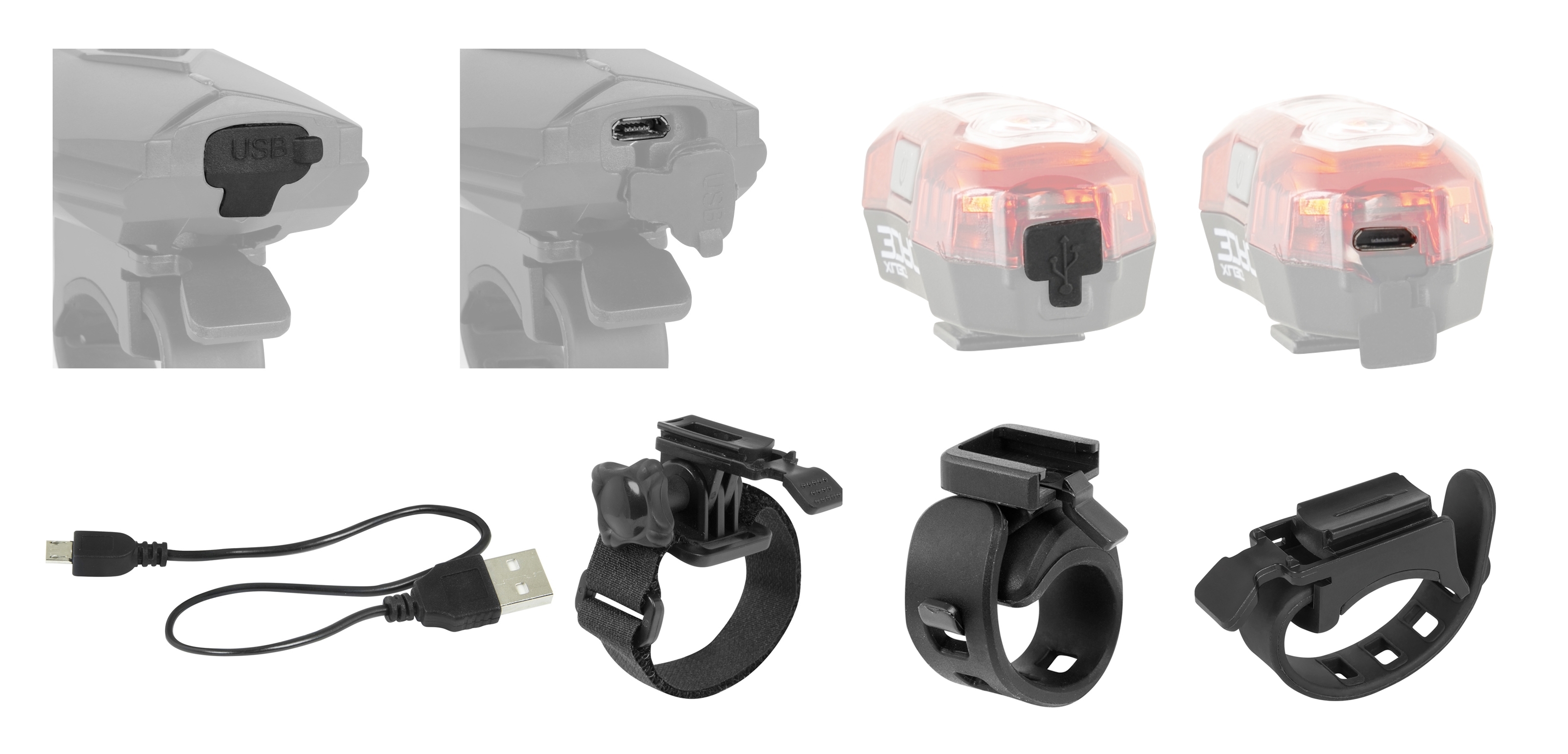 Světla sada FORCE EXPRESS USB přední + zadní