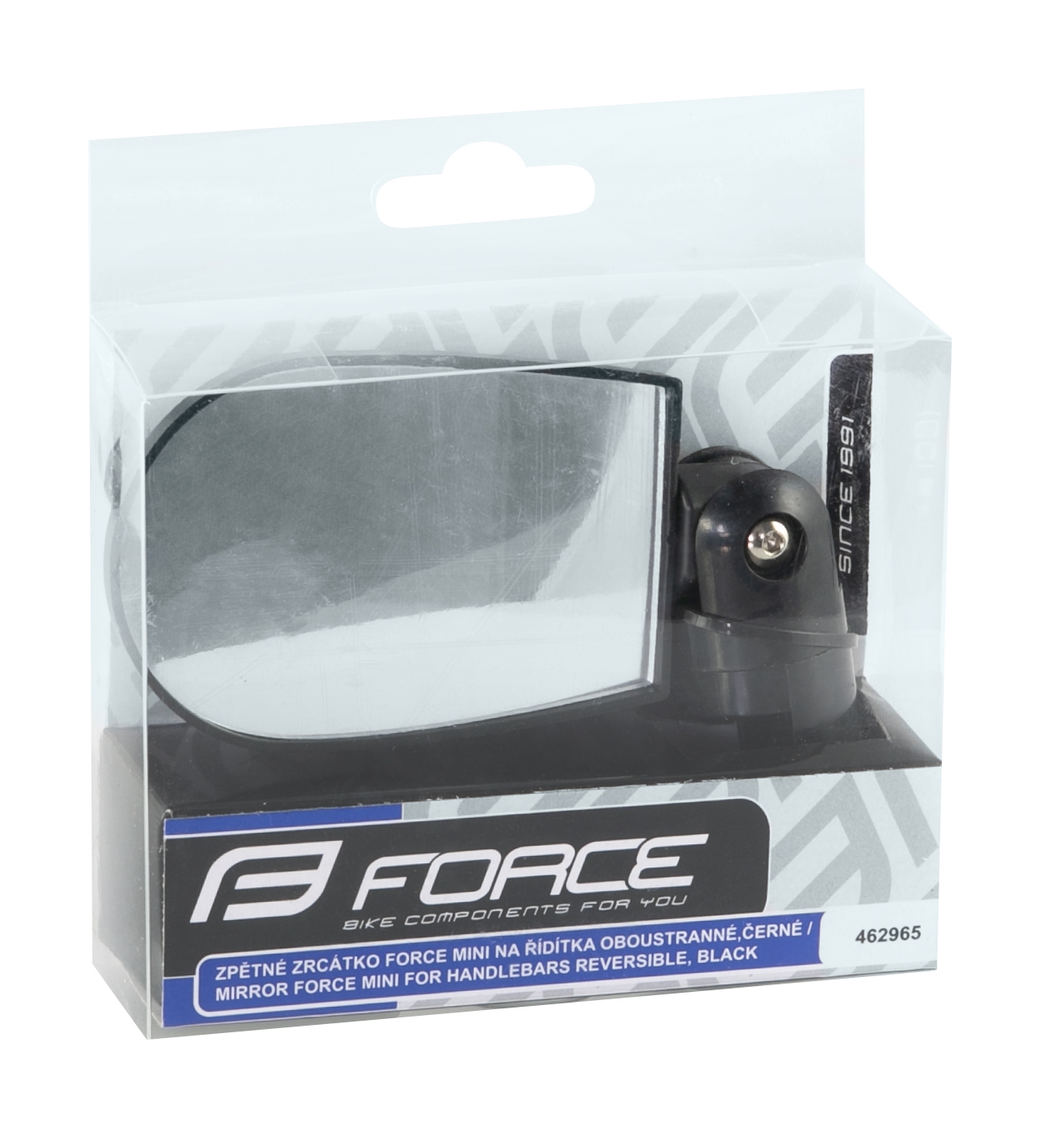 Zpětné zrcátko FORCE MINI na řídítka oboustranné, černé