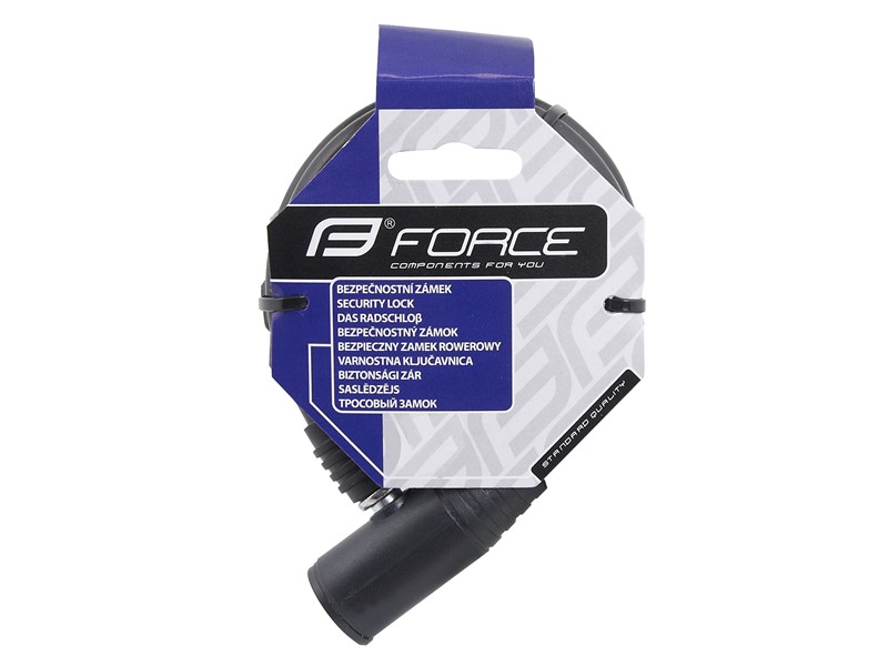 Zámek FORCE ECO spirálový bez držáku 80cm/12mm, černý