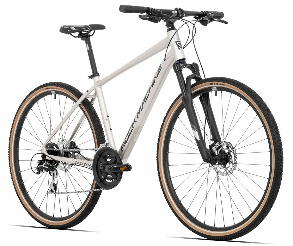 Rock Machine CrossRide 300, Gloss Silver/Black/Grey - ZDARMA dopravné, seřízení, odborná montáž a sada světel!