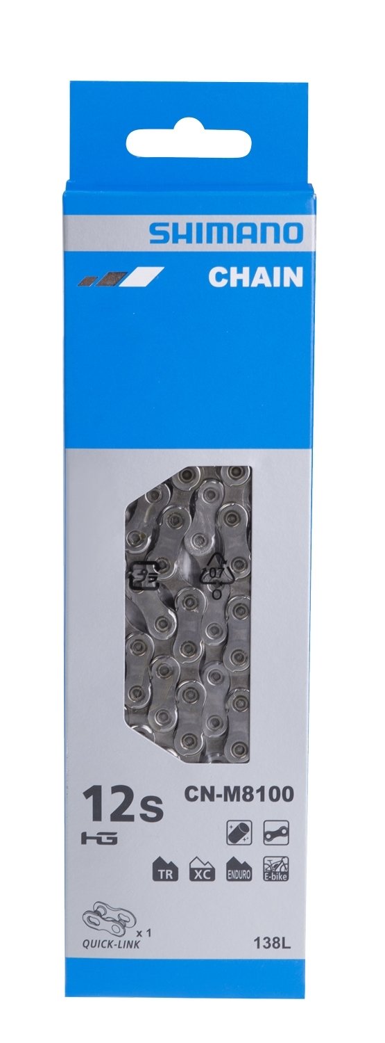 Řetěz SHIMANO CNM8100 balený+spojka, 138 článků 12 kolo