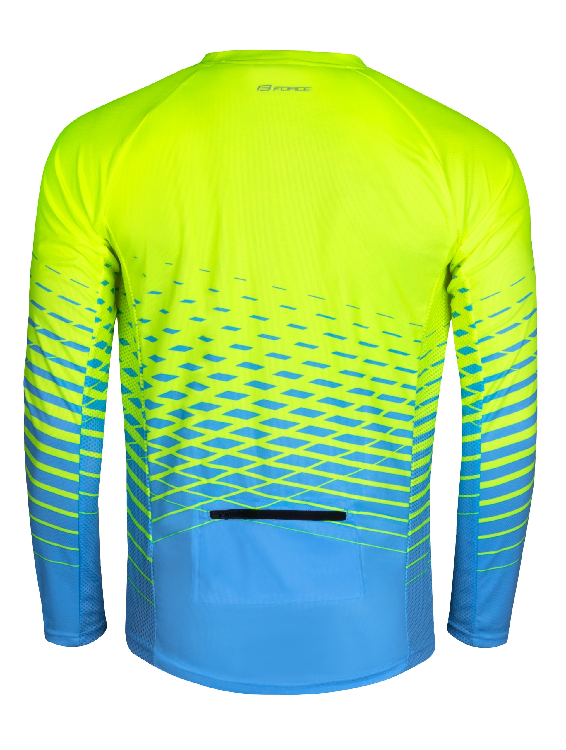 Dres FORCE MTB ANGLE dlouhý rukáv, fluo-modrý