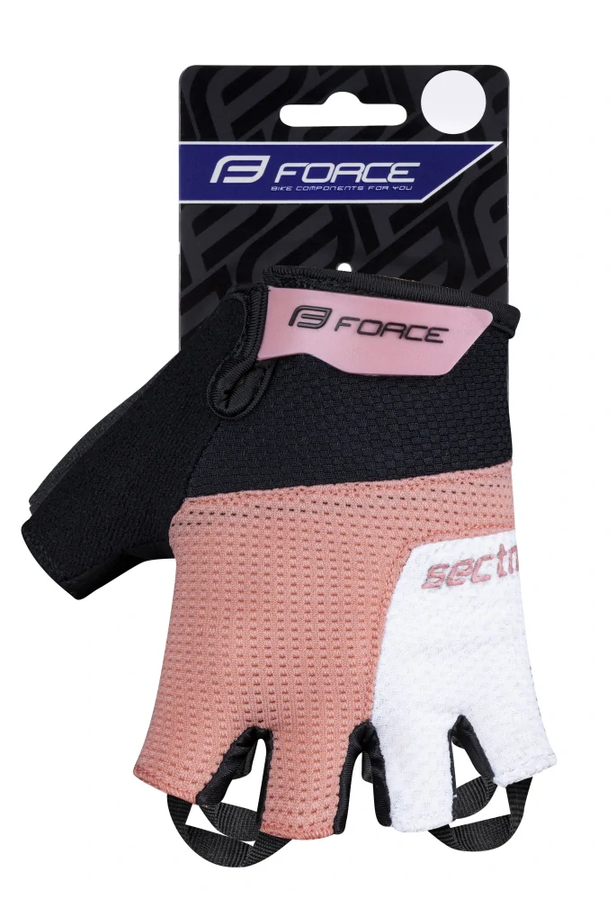 Rukavice FORCE SECTOR LADY gel, černo-meruňkové