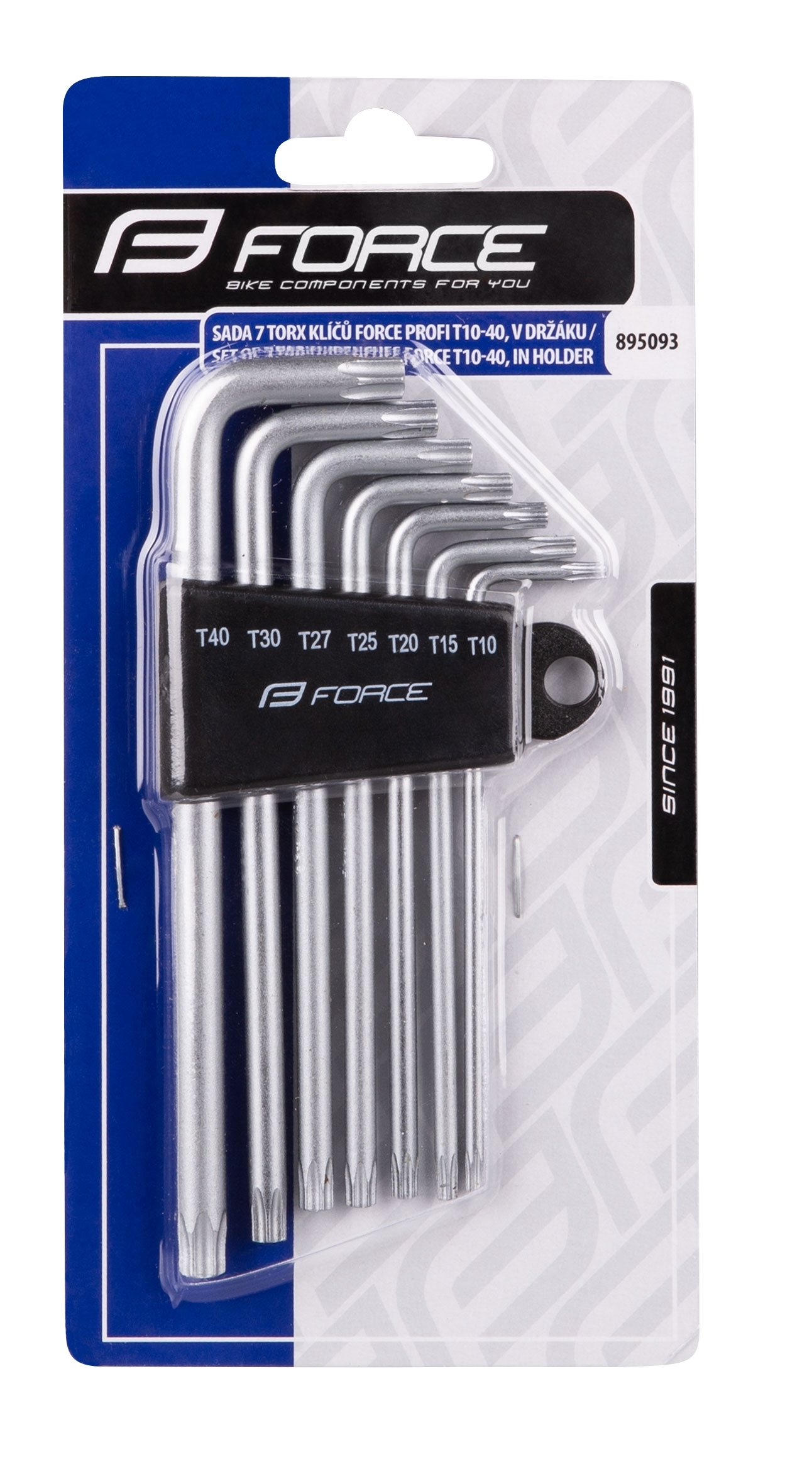 Sada 7 torx klíčů FORCE PROFI T10-40, v držáku