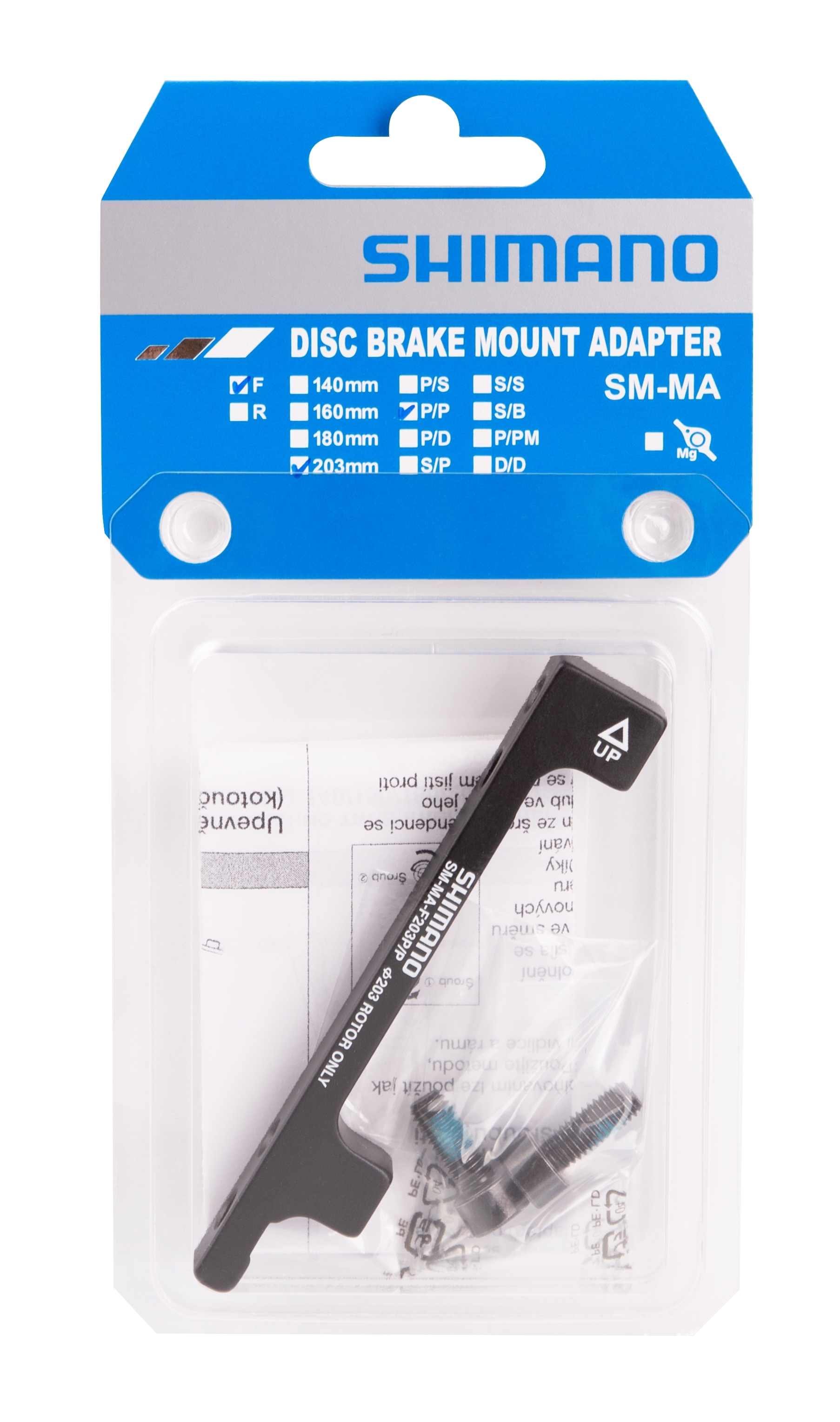 Adaptér přední SHIMANO POST/ POST 203mm, černý