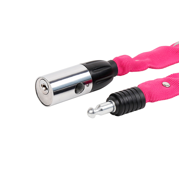 Zámek na jízdní kolo P2R AVENIR 4*1100 mm, řetězový, pink 