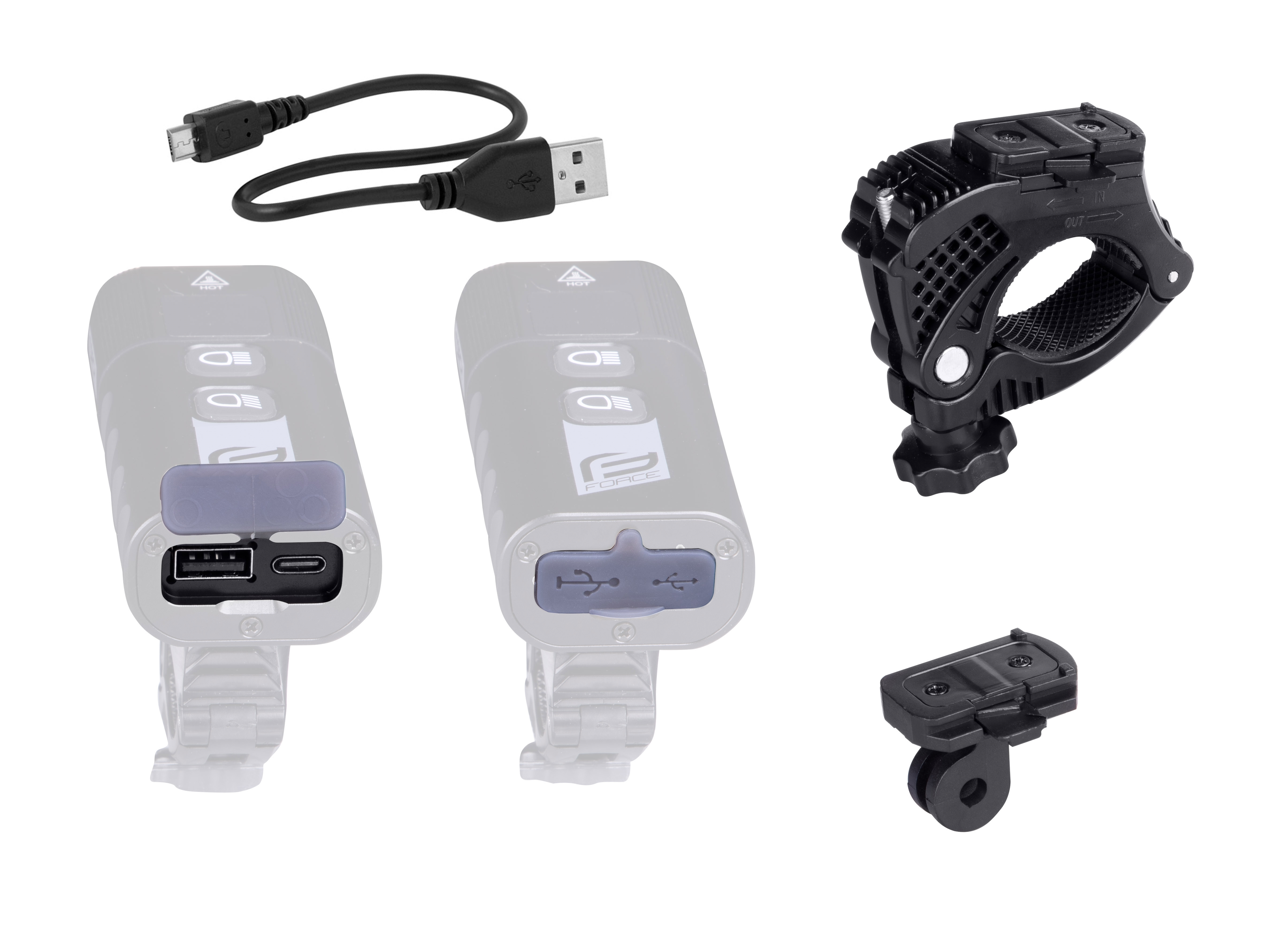 Světlo přední FORCE TORCH 2000LM USB, powerbanka