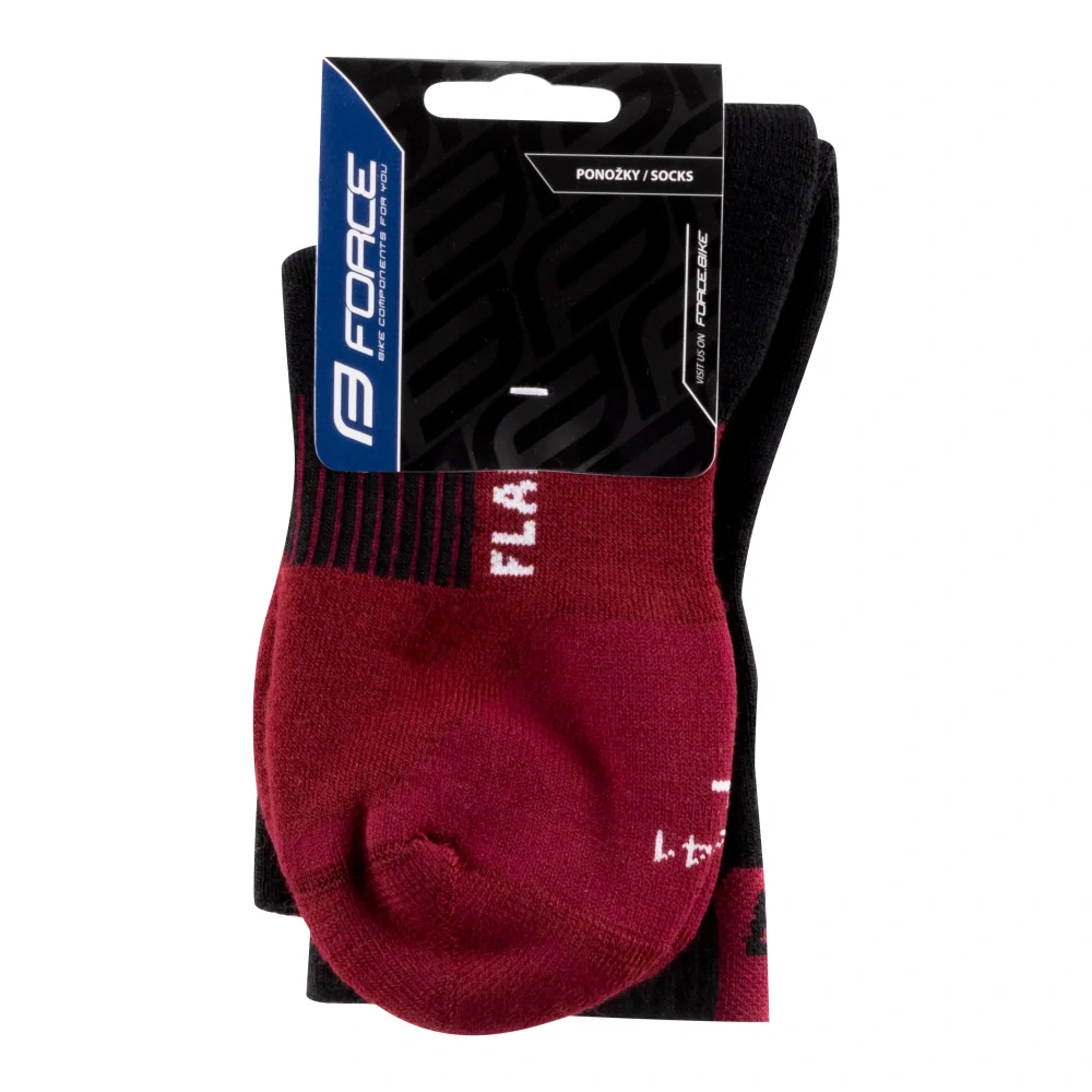 Ponožky FORCE FLAKE termo, černo-bordo