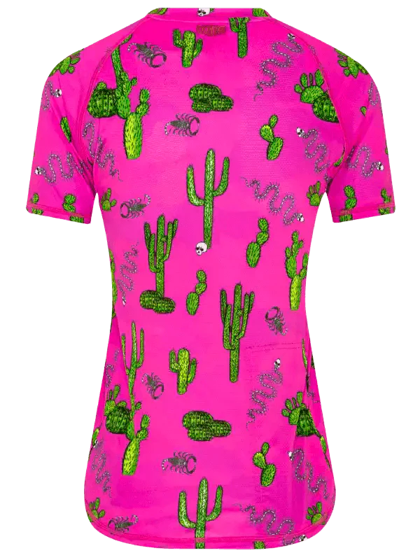 MTB dres CYCOLOGY Totally Cactus Pink, dámský, krátký rukáv