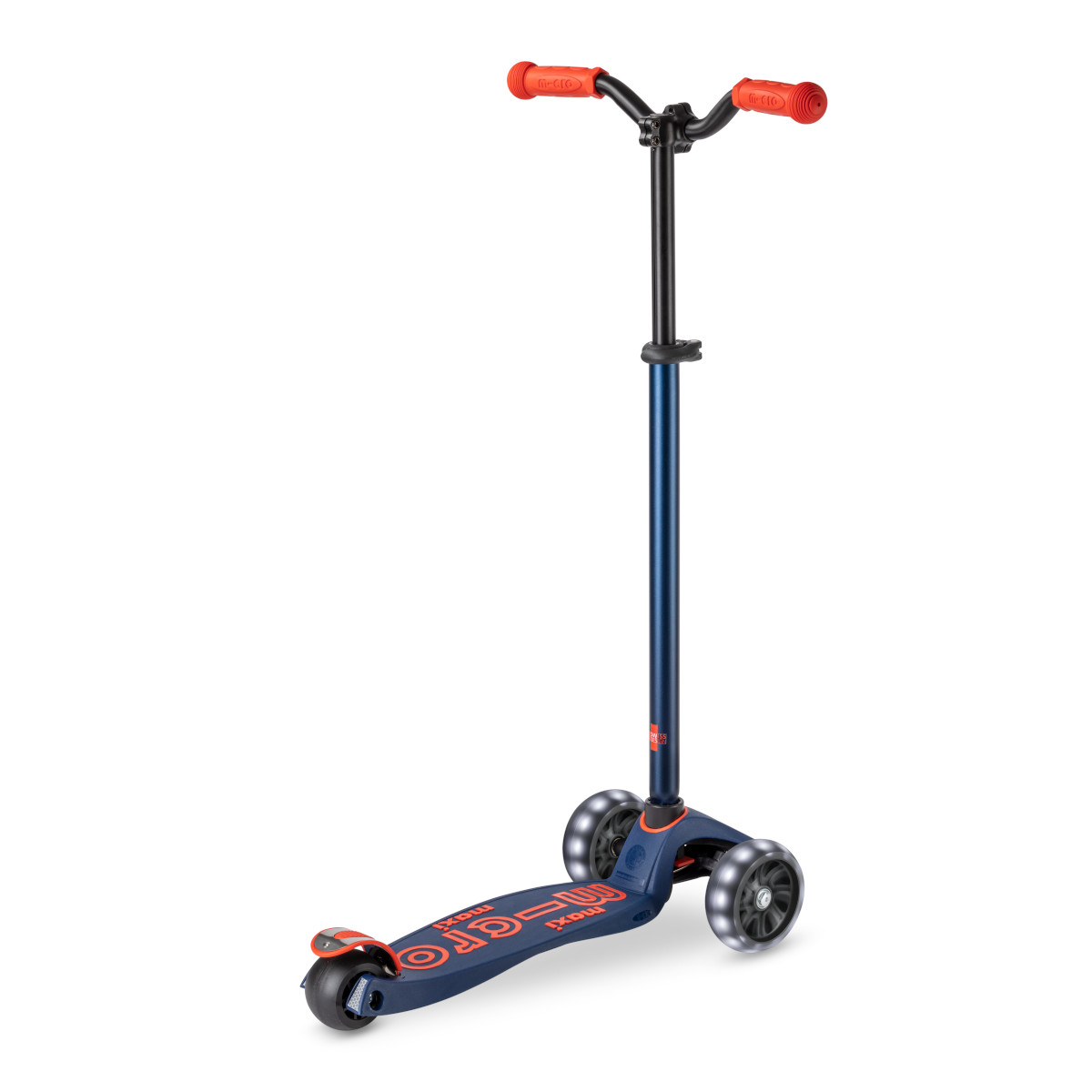 Koloběžka Maxi Micro Deluxe PRO LED, navy red - ZDARMA doprava a Zdravá láhev!