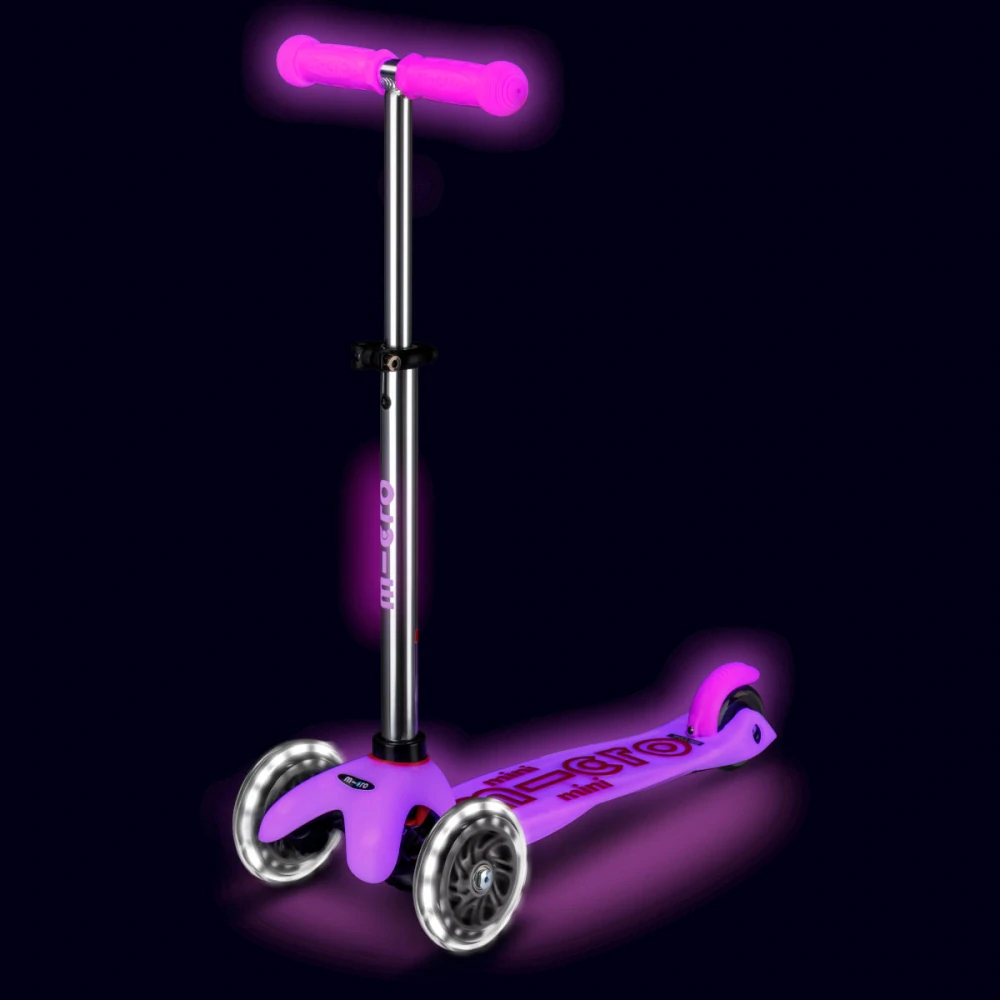 Koloběžka Mini Micro Deluxe Glow LED pink - ZDARMA dopravné a Zdravá láhev! 