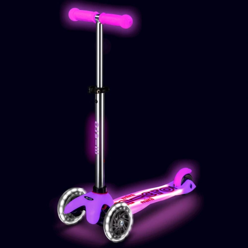 Koloběžka Mini Micro Deluxe Glow LED Plus pink - ZDARMA dopravné a Zdravá láhev! 