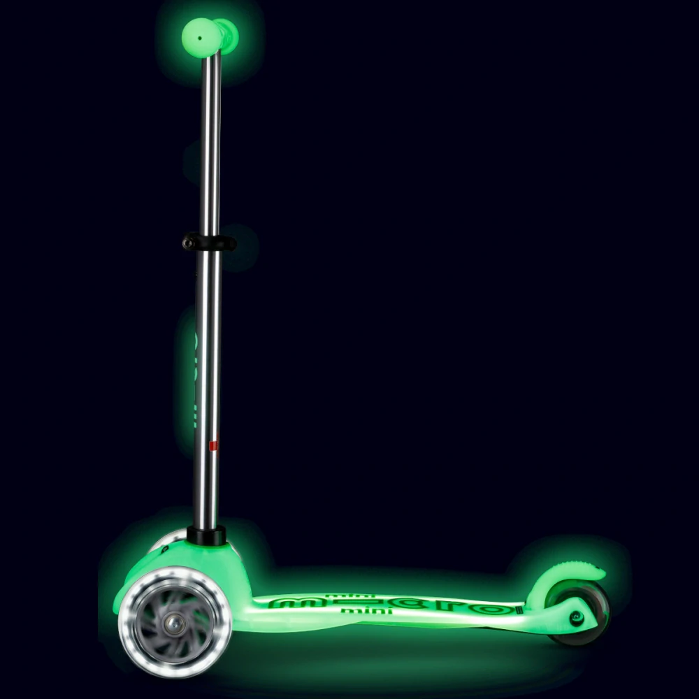 Koloběžka Mini Micro Deluxe Glow LED Plus Lime - ZDARMA dopravné a Zdravá láhev! 