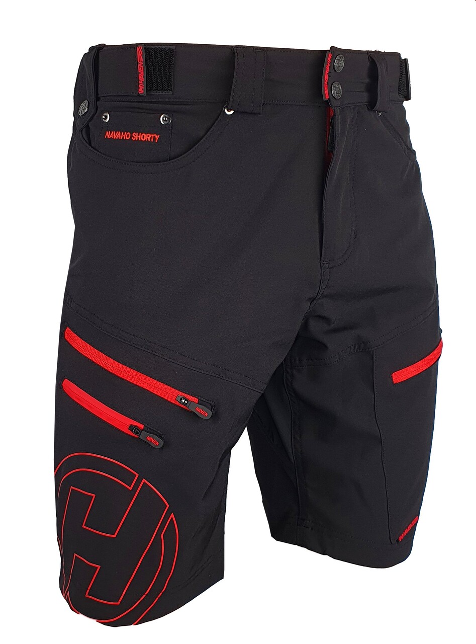 Pánské cyklokraťasy HAVEN NAVAHO SHORTY black/red, 3XL