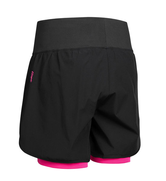 Dámské cyklistické volné kalhoty CLAUDIA, černá/růžová