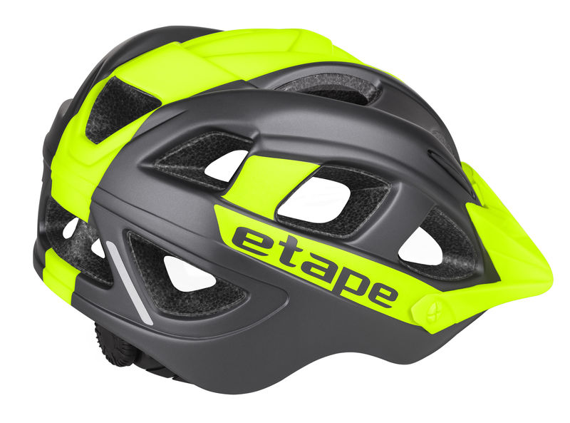 Dětská cyklistická přilba ETAPE Hero, barva antracit/žlutá fluo mat