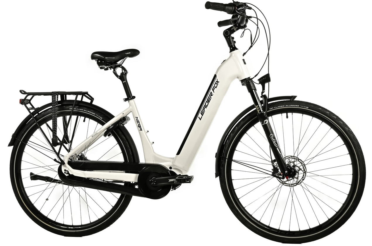 Městské elektrokolo Leader Fox NEBA 28", rám 20" (L), model 2025-3, bílá - ZDARMA dopravné, odborná montáž, seřízení a dárkový poukaz na nákup příslušenství!
