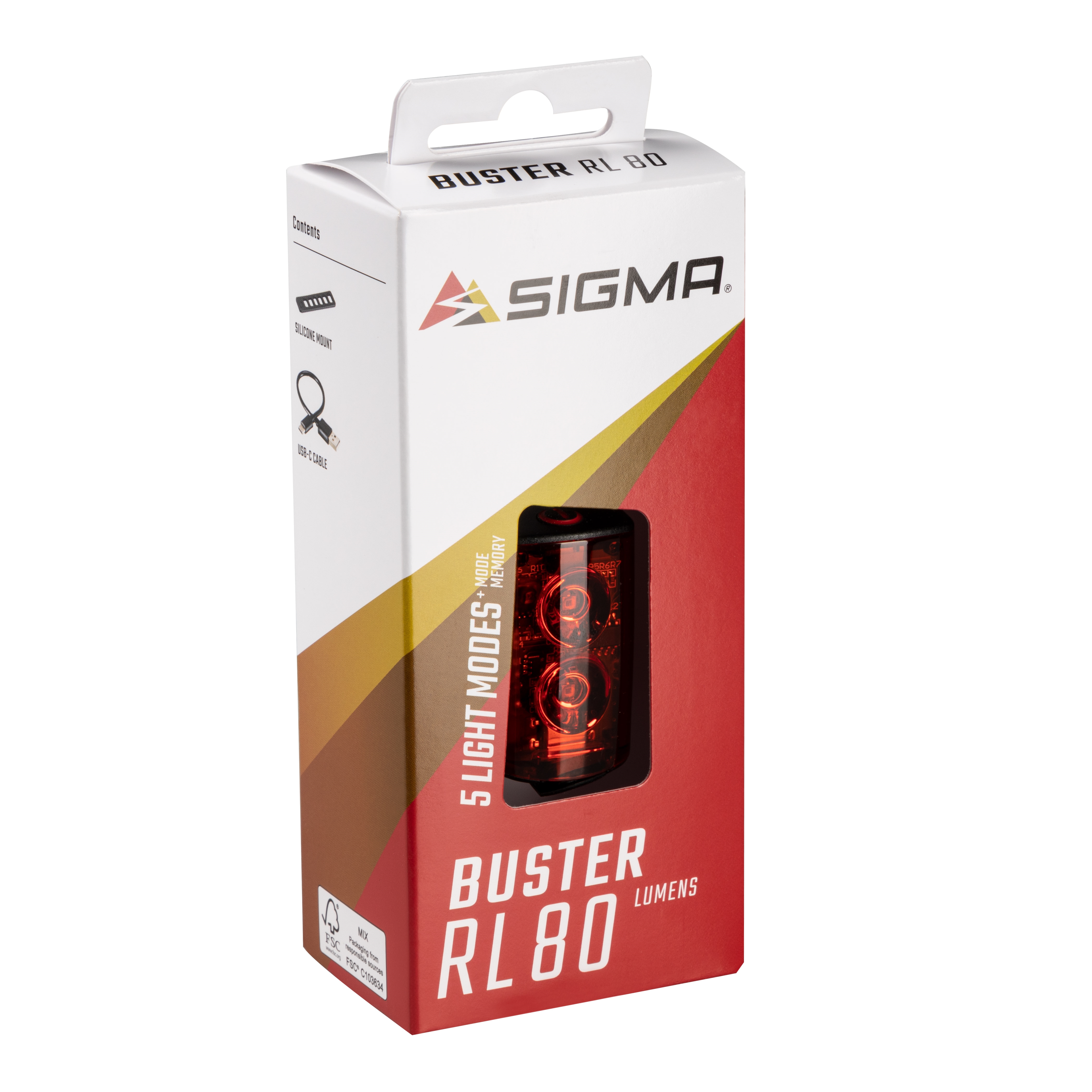 Blikačka zadní SIGMA BUSTER RL80 USB, černá