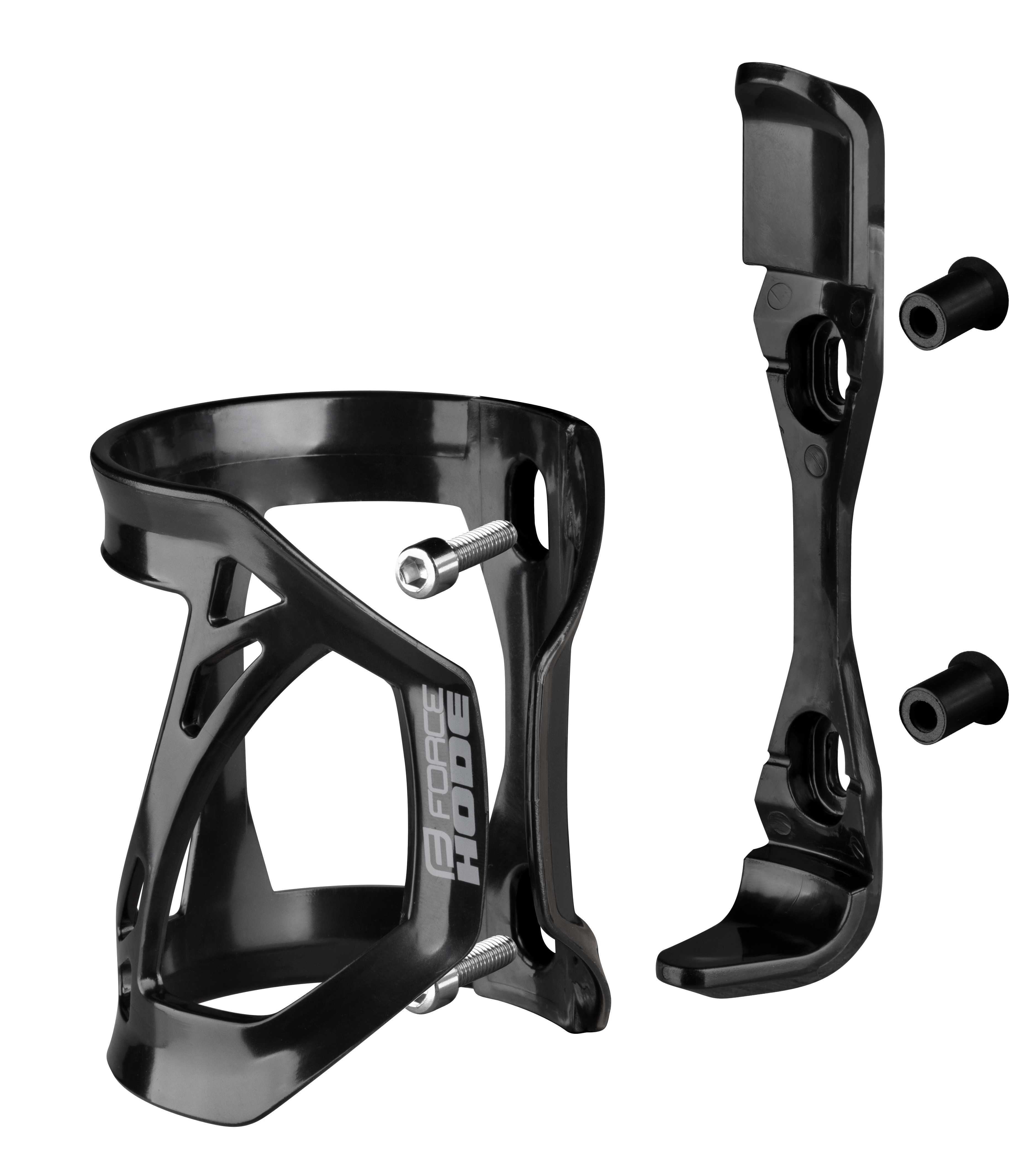 Košík láhve FORCE HODE, plastový, črn-šedý