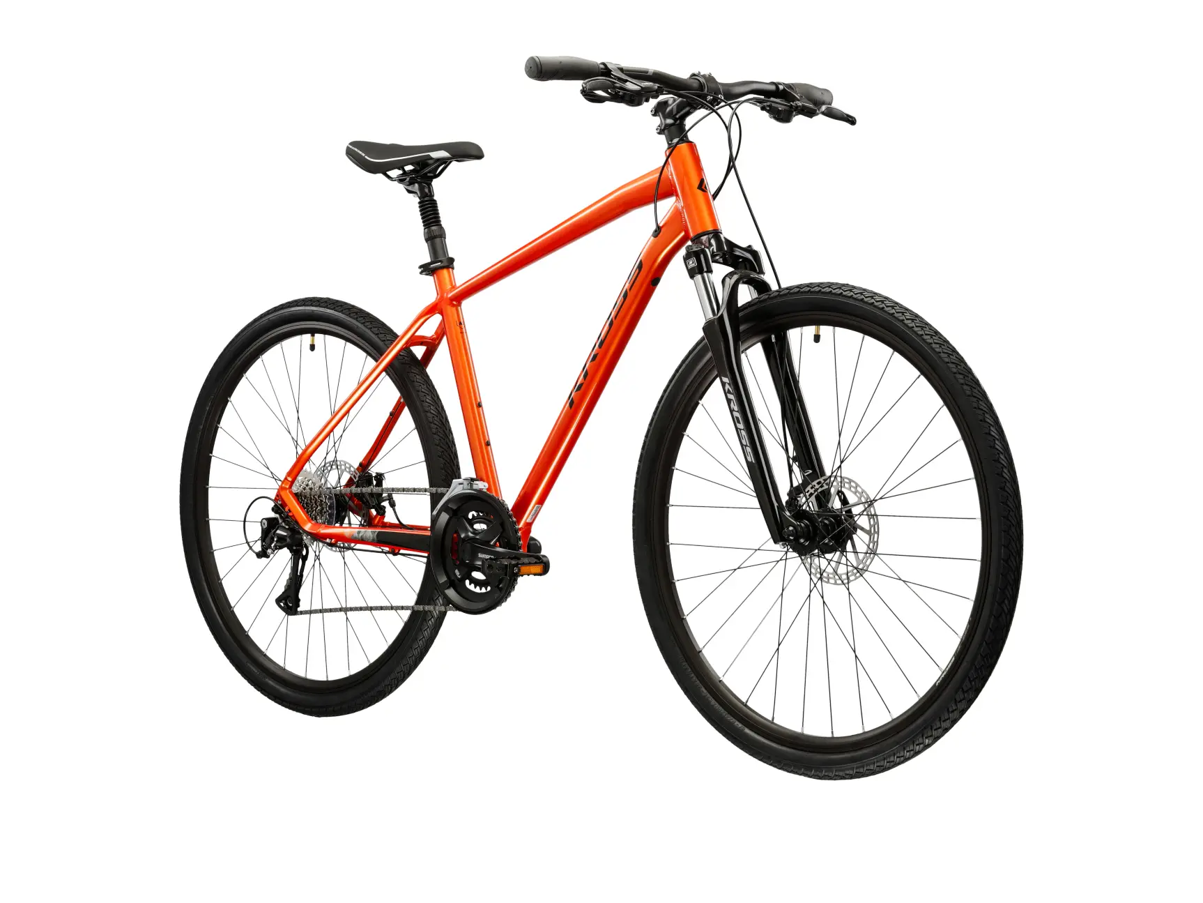 KROSS EVADO 3.0, rám 23" (XL), model 2025, pneu 28", barva orange - ZDARMA dopravné, seřízení, odborná montáž a sada světel!