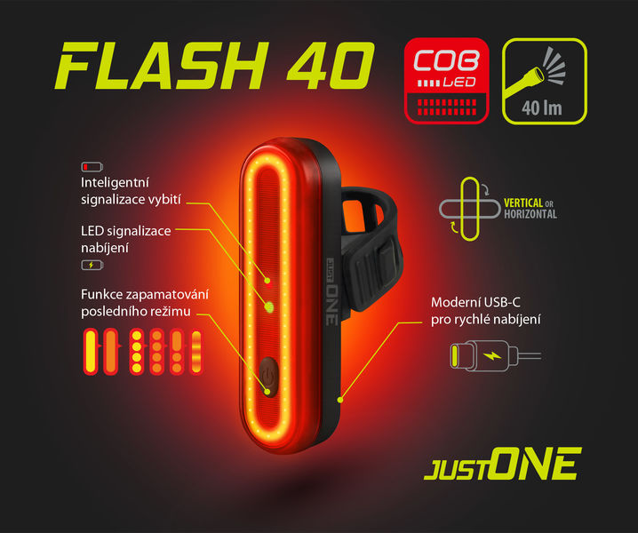 ONE – zadní světlo FLASH 40