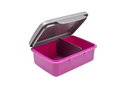Zdravá sváča - komplet box Rozvrh hodi fialová/nerez