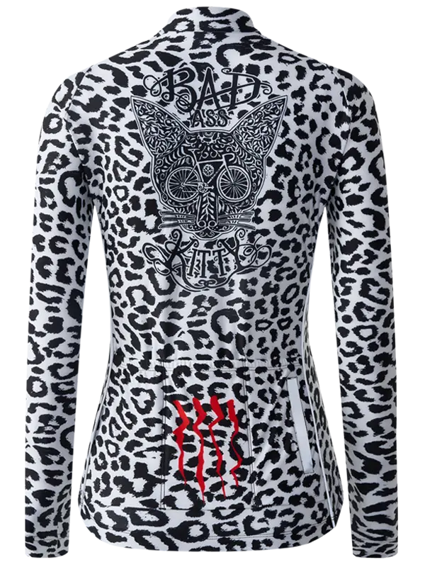Cyklodres CYCOLOGY Winter Kitty, dámský, dlouhý rukáv, white