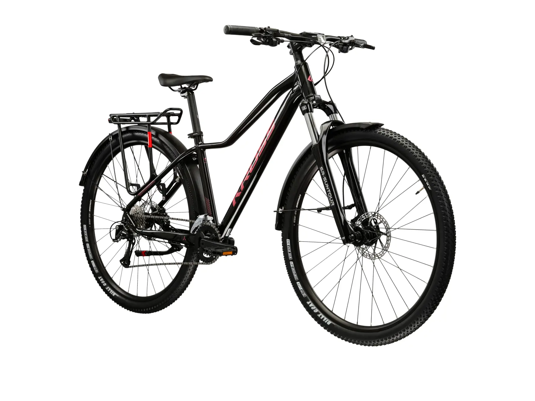 KROSS LEA 4.0 EQ, model 2026, pneu 29", barva černá/růžová modrá - ZDARMA dopravné, seřízení, odborná montáž a sada světel!