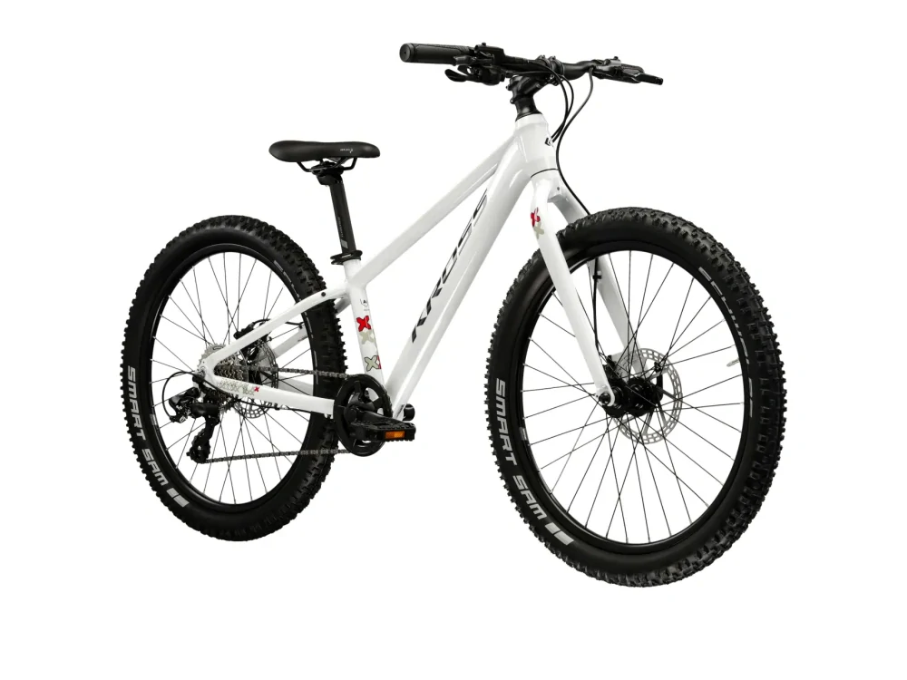 KROSS LEVEL JR 2.0, model 2025, pneu 24", barva bílá/černá - ZDARMA dopravné, odborná montáž, seřízení a sada světel TWINS!