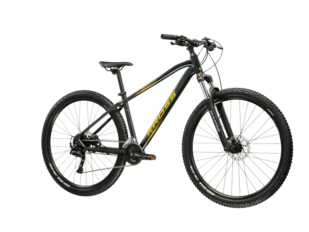 KROSS HEXAGON 5.0, rám 15" (S), model 2026, pneu 27,5", barva zelená/zelená - ZDARMA dopravné, seřízení, odborná montáž a sada světel!