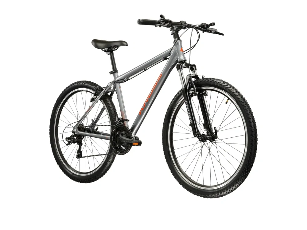 KROSS HEXAGON 1.0, rám 17" (S),  model 2026 pneu 26", barva grafitová/oranžová - ZDARMA dopravné, odborná montáž, seřízení a sada světel!