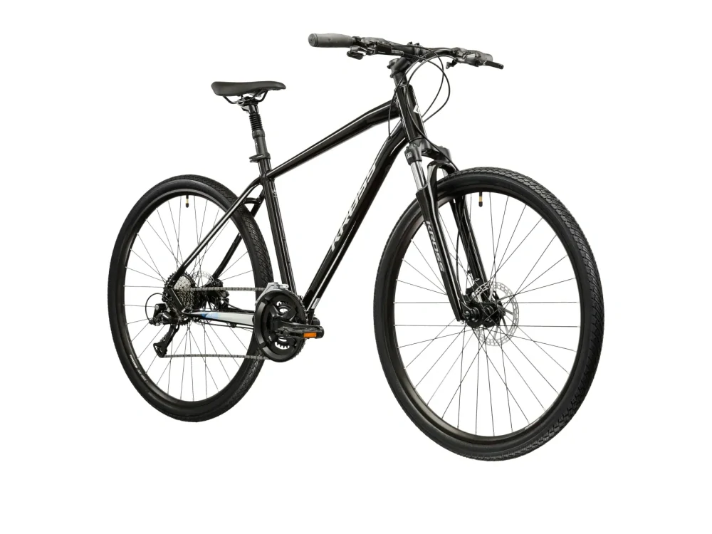 KROSS EVADO 4.0, rám 19" (M), model 2026, pneu 28", barva černá/stříbrná - ZDARMA dopravné, seřízení, odborná montáž a sada světel!