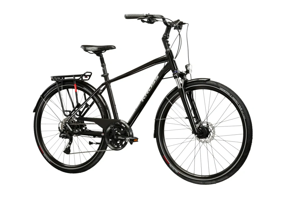 KROSS TRANS 7.0, model 2026, pneu 28", barva černá/růžová/lesk - ZDARMA dopravné, seřízení, odborná montáž a koš na zadní nosič!