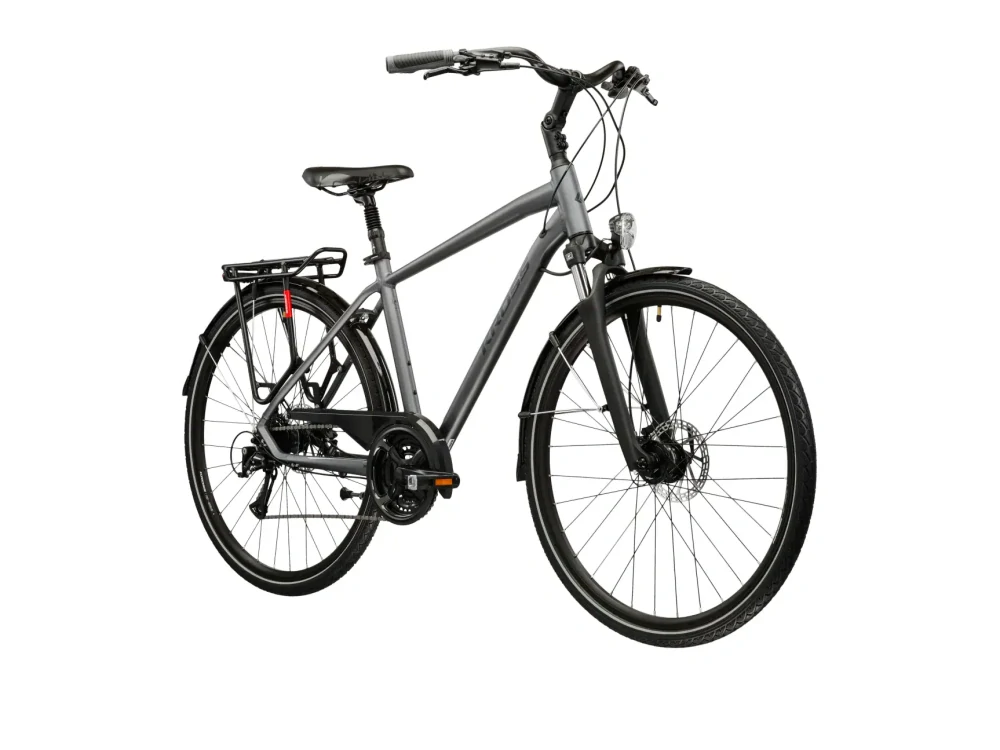 KROSS TRANS 4.0, model 2026, pneu 28", barva šedá/černá/matný - ZDARMA dopravné, seřízení, odborná montáž a koš na zadní nosič!