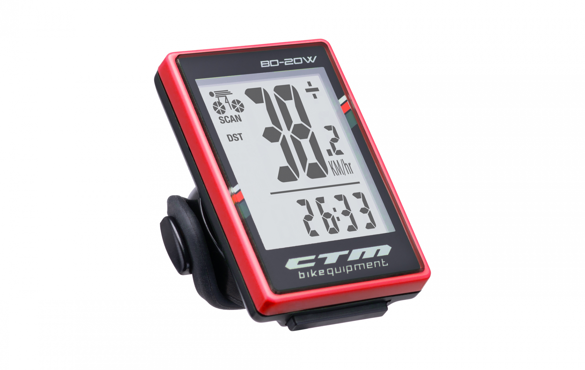 Cyklopočítač CTM, BD-20W, červený