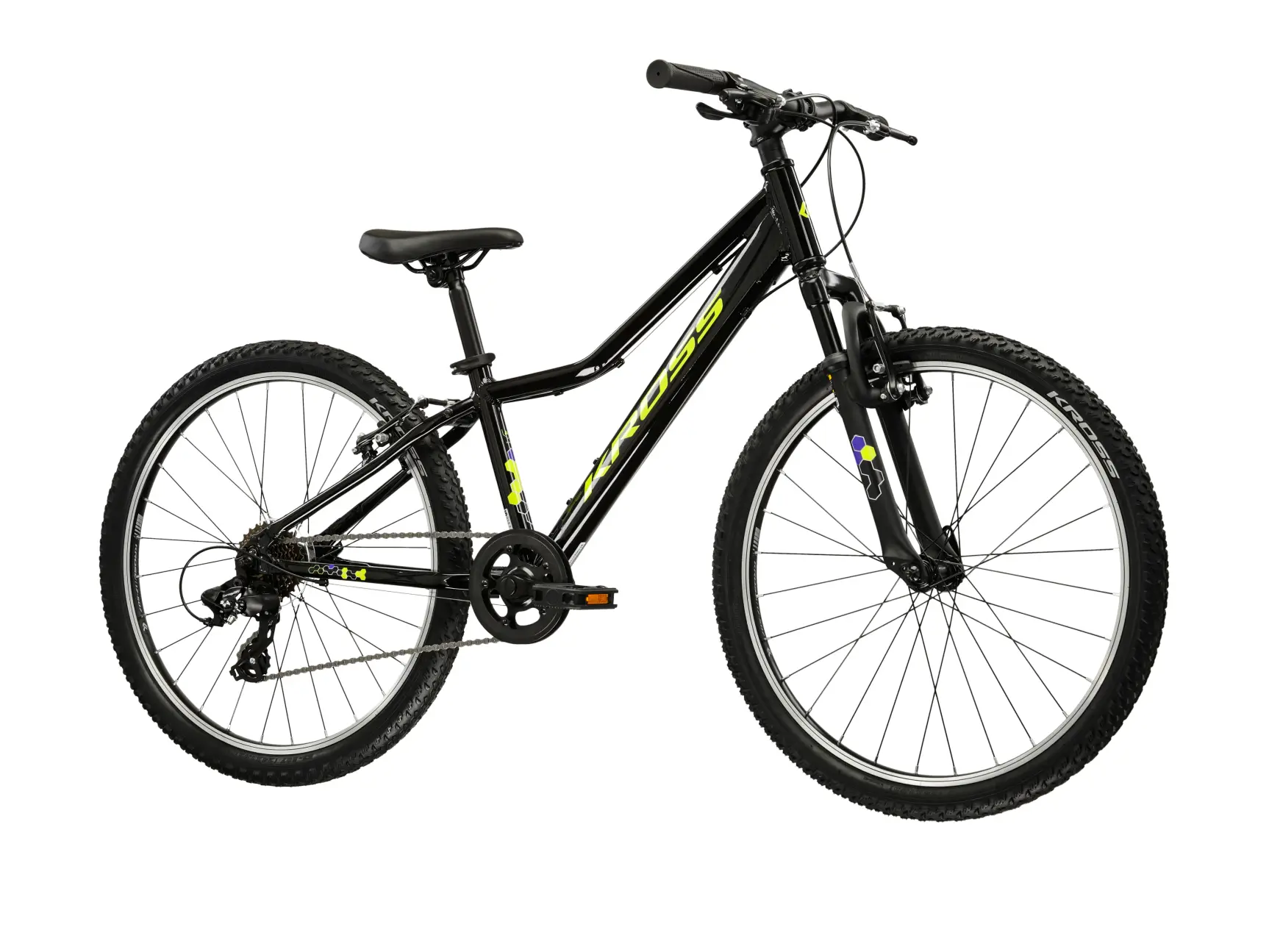 KROSS HEXAGON JR 1.0 2026, pneu 24", barva černá/žlutá - ZDARMA dopravné, odborná montáž, seřízení a sada světel TWINS!