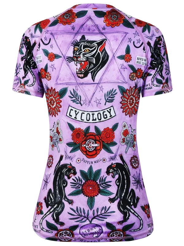 MTB dres CYCOLOGY Ashanti, purple, dámský, krátký rukáv