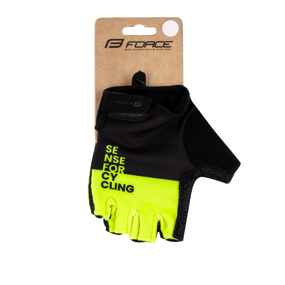 Rukavice FORCE FINE, černo-fluo